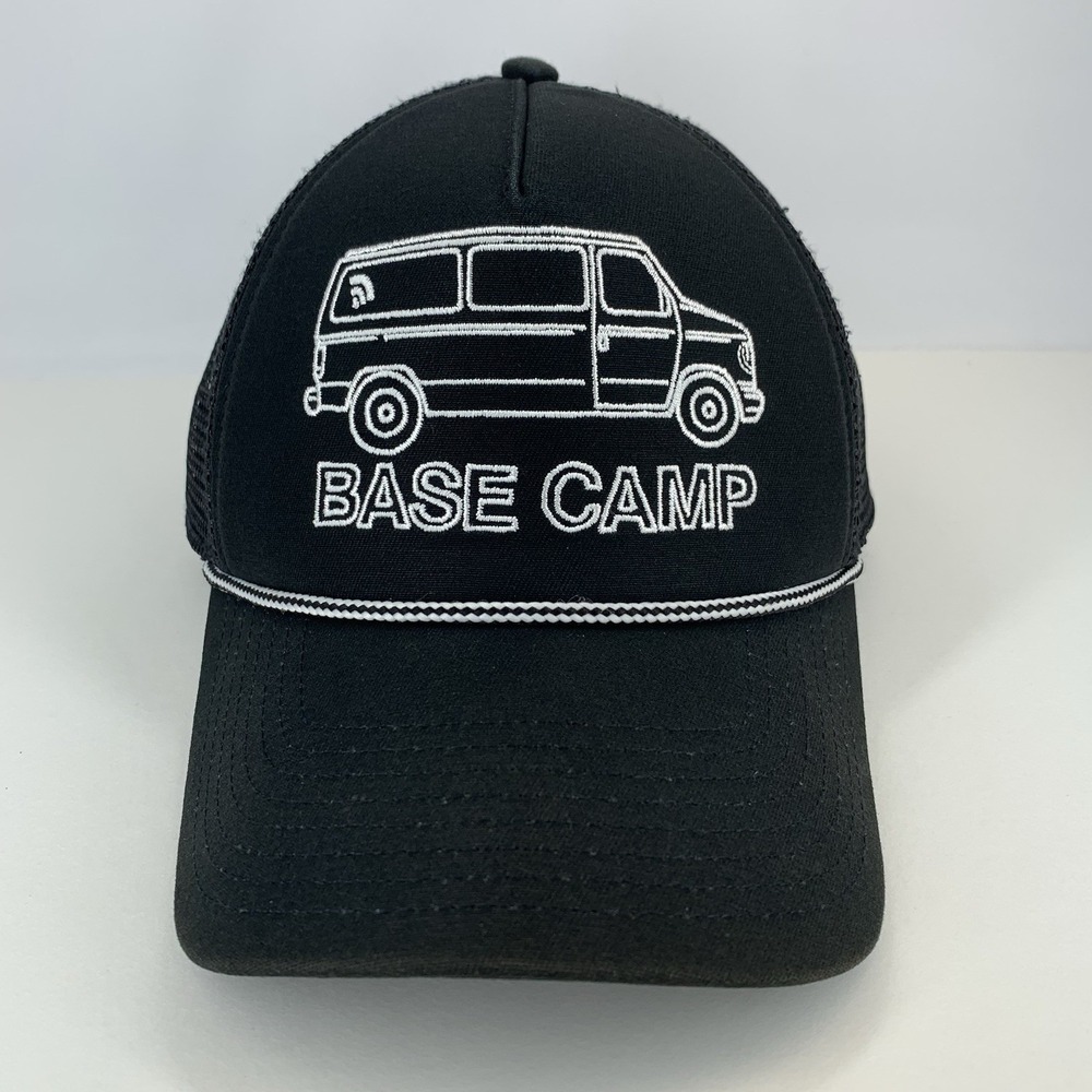 Base Camp Hat North Face Van Black Mesh Rope Adjustable Snap Baseball Cap ODOR